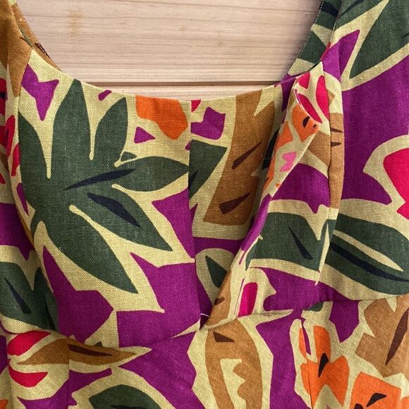 NWT Vintage Talbots Size 6 Linen Rayon Blend Floral Tank Dress Deadstock - Picture 5 of 14